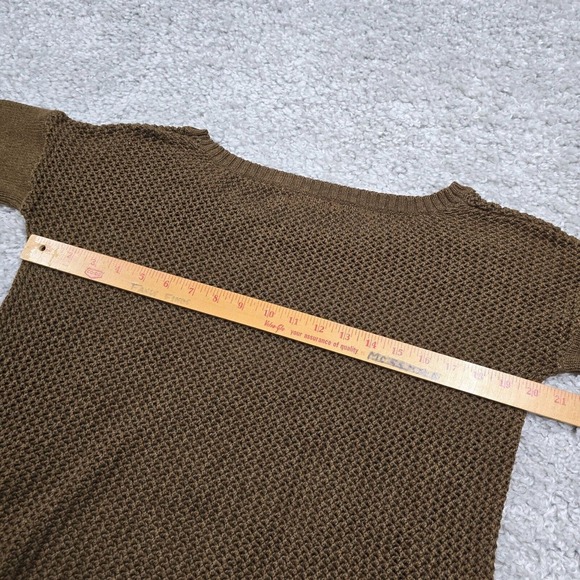 Peruvian Connection Sweater Women Small Brown Crochet Knit Pima Cotton Boho - Picture 9 of 12
